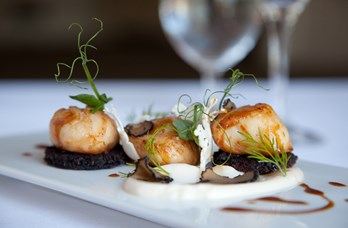 Scallops Dish at Hickory Restaurant Golf View