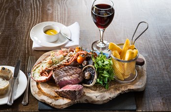 Surf and Turf with Wine at Thainstone House