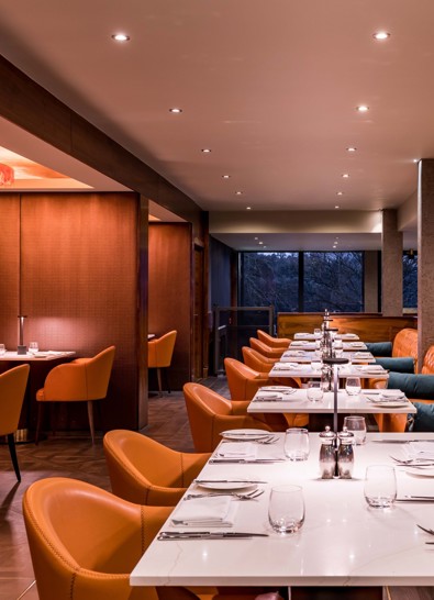 Fonab Castle | Chairs, tables, booths and banquette benches at 1892 On The Loch restaurant Pitlochry ?? Fonab Castle