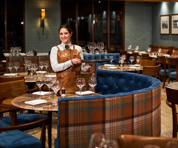 Waitress in The Grill Room at Oban Bay Hotel