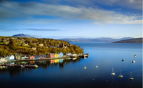 Coastal view of Tobermory on the Isle of Mull