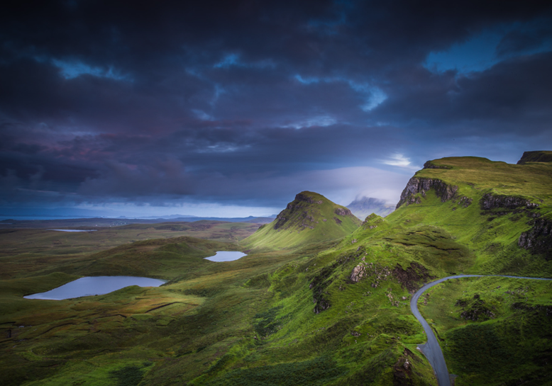 Scottish highlands at night
