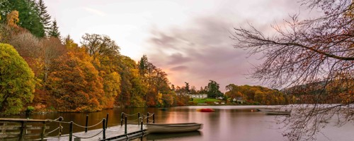 Fonab Castle | Boat and jetty on River Tummel in Pitlochry near Fonab Castle Luxury Hotel ?? Fonab Castle