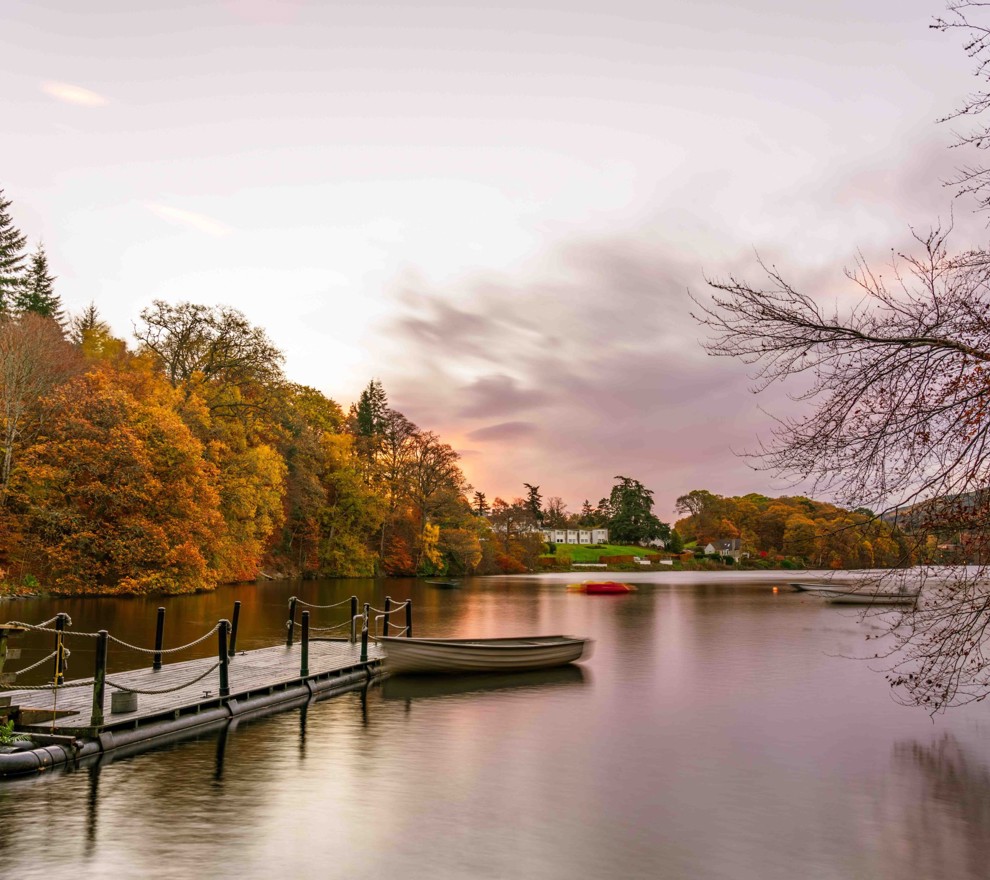 Fonab Castle | Boat and jetty on River Tummel in Pitlochry near Fonab Castle Luxury Hotel ?? Fonab Castle