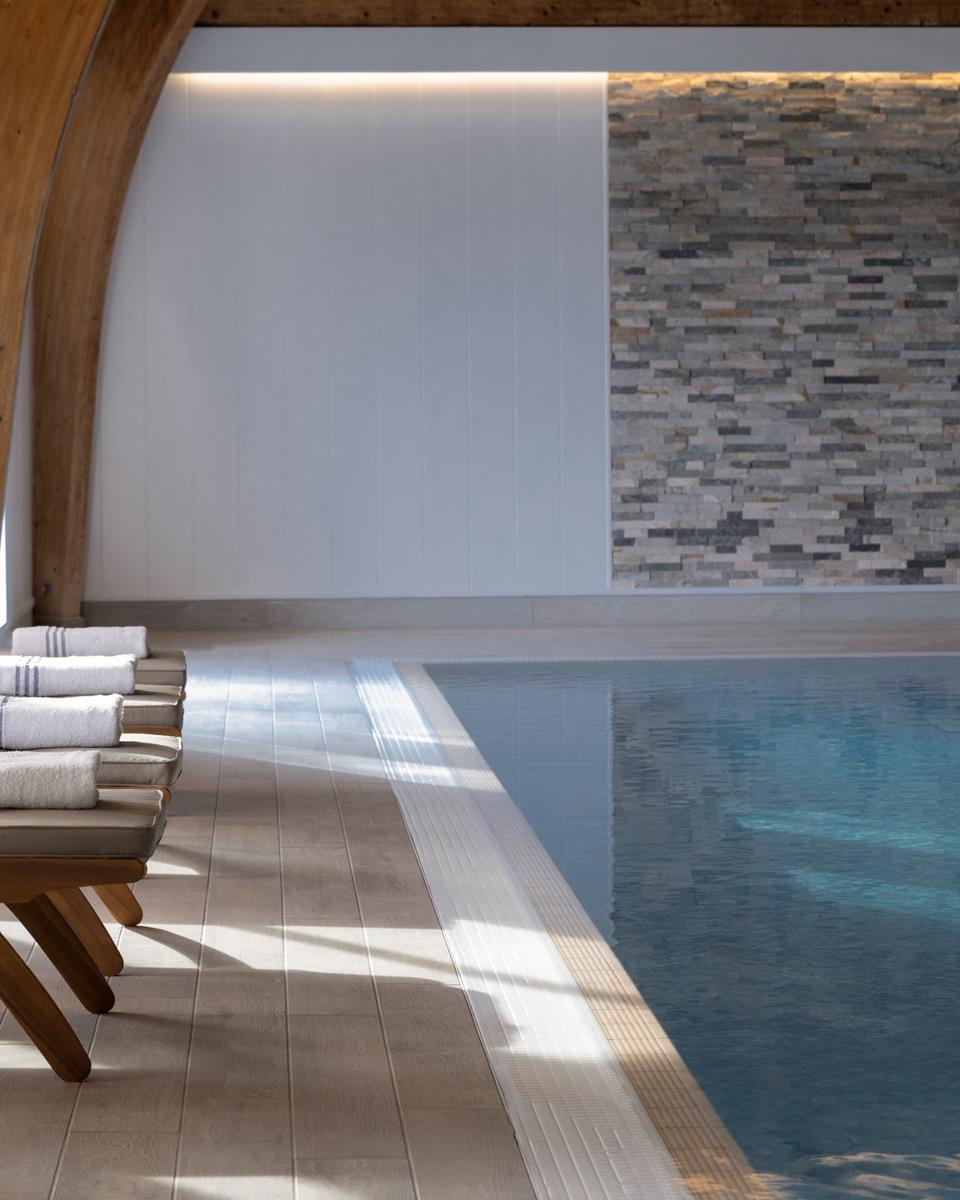 Spa Hotel Day Bed Loungers by the Swimming Pool at Shore Spa, Loch Fyne Hotel & Spa