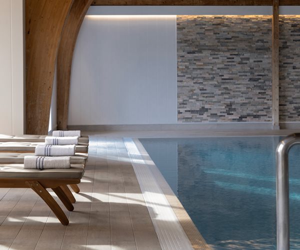 Spa Hotel Day Bed Loungers by the Swimming Pool at Shore Spa, Loch Fyne Hotel & Spa