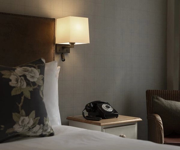 Glencoe Hotel Room Accommodation Double Bedside Lamp Table
