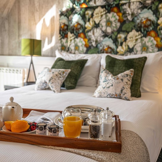 Dunkeld House Hotel Room 214 Deluxe Double Room With Room Service Tray