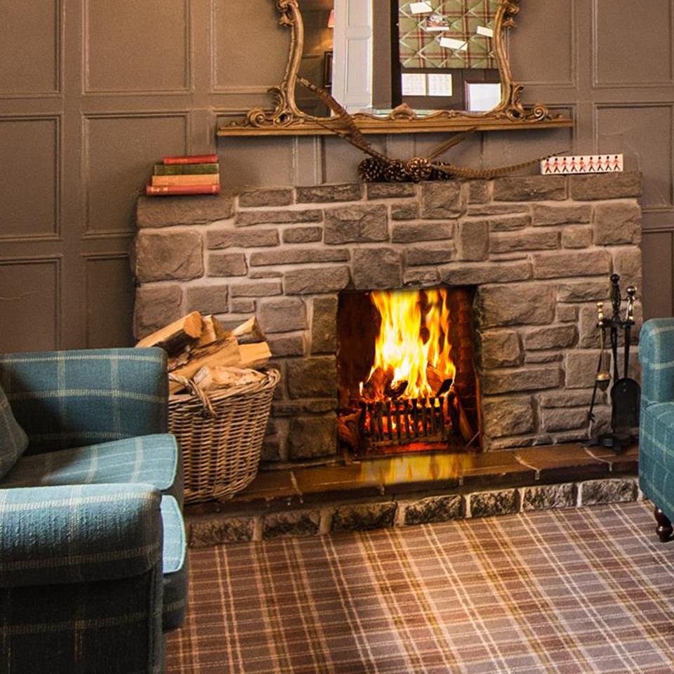 Fireplace in Lounge at The Deeside Inn