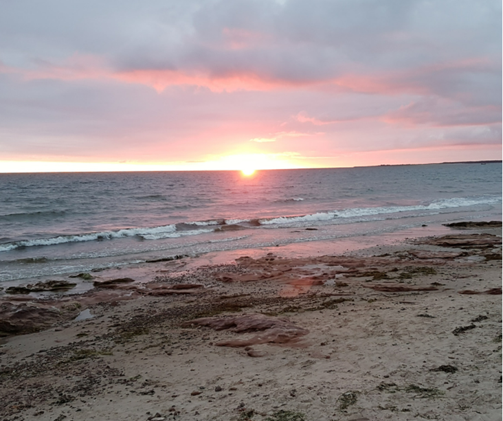 beautiful sunset on the beach of Nairn